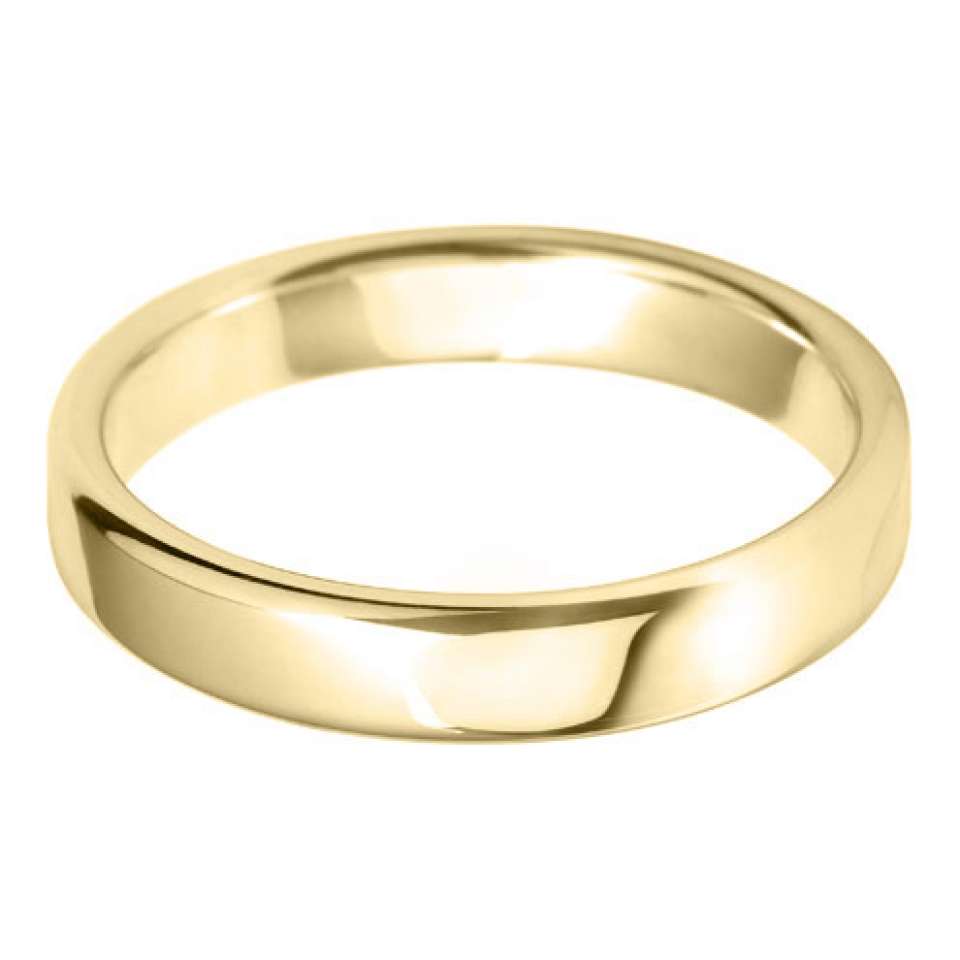 9ct Yellow 4mm Court Wedding Ring