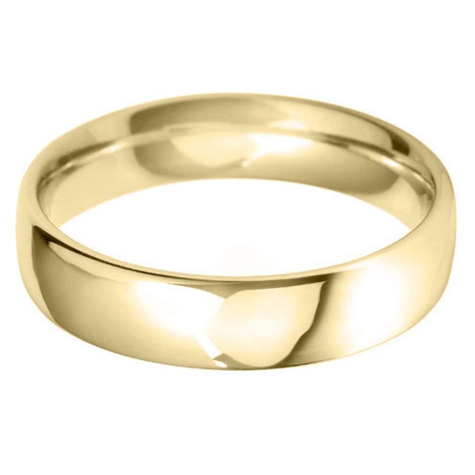 9ct Yellow 5mm Court Wedding Ring