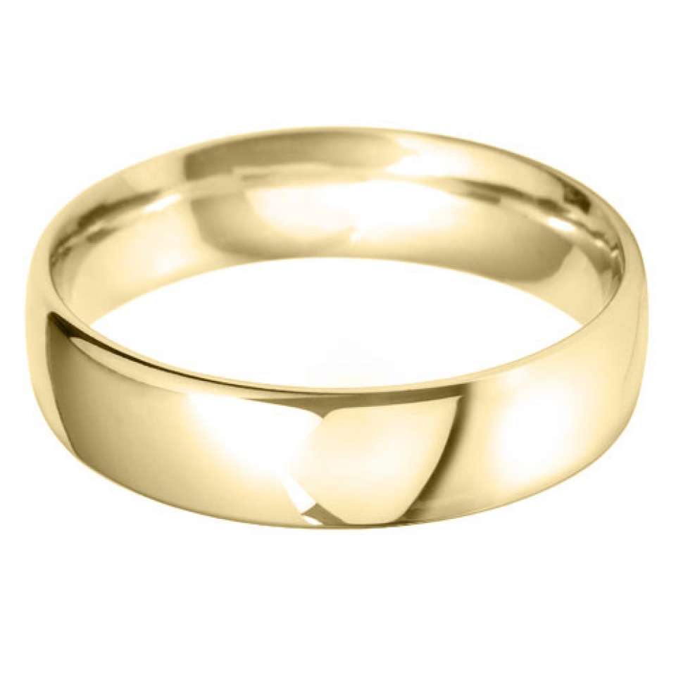 9ct Yellow 6mm Court Wedding Ring