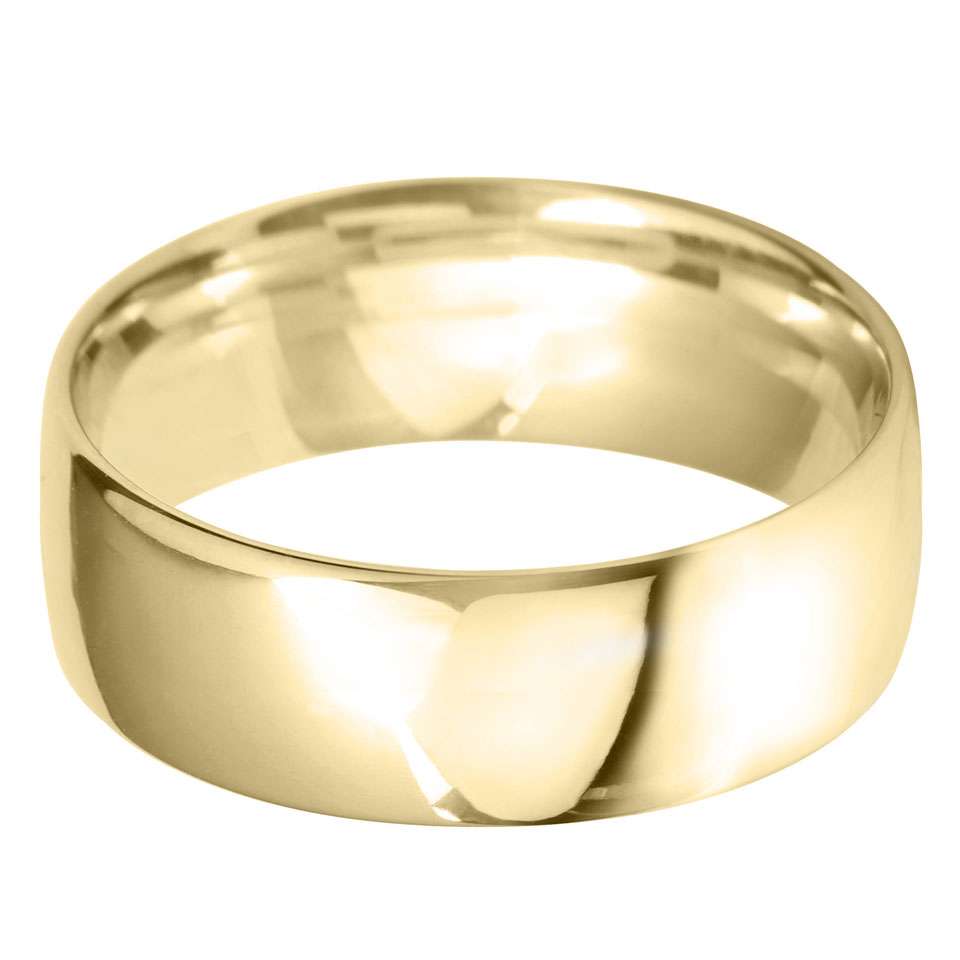 9ct Yellow 7mm Court Wedding Ring