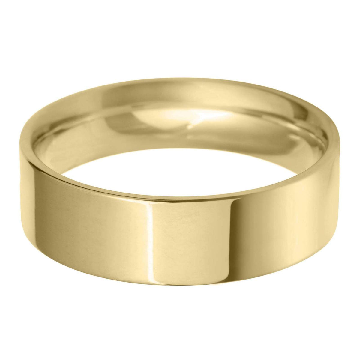 9ct Yellow 7mm Flat Court Wedding Ring